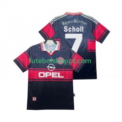 Camisola Homem Bayern de Munique Scholl 7 1997 Retro Principais Equipamento 1999 Manga Curta
