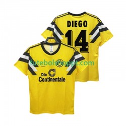Camisola Homem Borussia Dortmund DIEGO 14 DFB-POKAL 1989 Retro Principais Equipamento Manga Curta