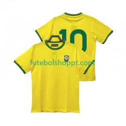 Camisola Homem Brasil 10 1970 Retro Principais Equipamento Manga Curta