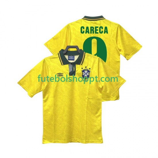 Camisola Homem Brasil CARECA 9 1991 1993 Retro Principais Equipamento Manga Curta