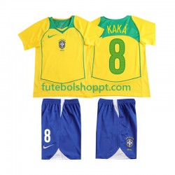Camisola Júnior Brasil KAKA 8 Retro Principais Equipamento 2004 Manga Curta