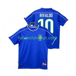 Camisola Homem Brasil RIVALDO 10 Retro Alternativa Equipamento 1998 Manga Curta Camisola Homem Brasil RIVALDO 10 Retro Alternativa Equipamento 1998 Manga Curta