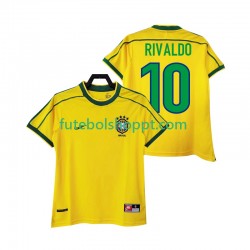 Camisola Homem Brasil RIVALDO 10 Retro Principais Equipamento 1998 Manga Curta Camisola Homem Brasil RIVALDO 10 Retro Principais Equipamento 1998 Manga Curta