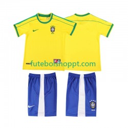Camisola Júnior Brasil Retro Principais Equipamento 1998 Manga Curta