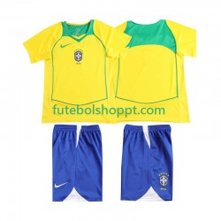 Camisola Júnior Brasil Retro Principais Equipamento 2004 Manga Curta