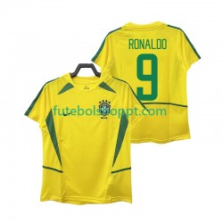 Camisola Homem Brasil Ronaldo 9 Retro Principais Equipamento 2002 Manga Curta