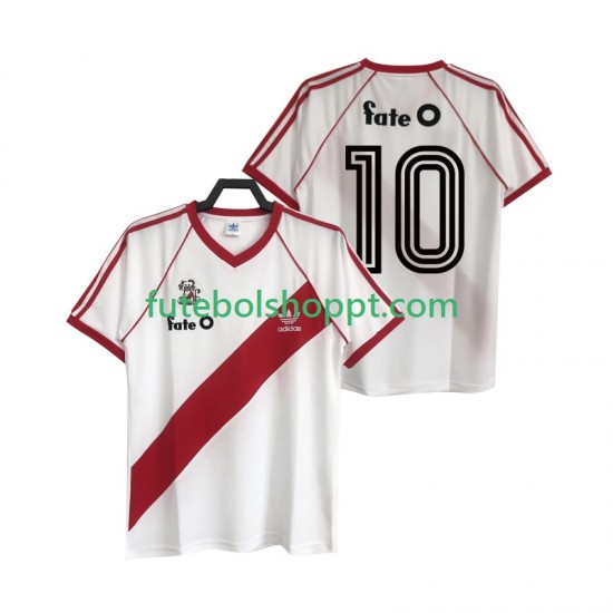 Camisola Homem CA River Plate 10 1986 Retro Principais Equipamento Manga Curta