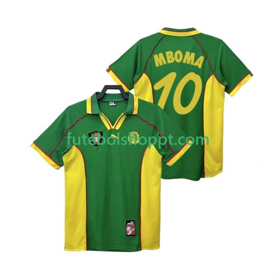Camisola Homem Camarões MBOBA 10 Retro Principais Equipamento 1998 Manga Curta