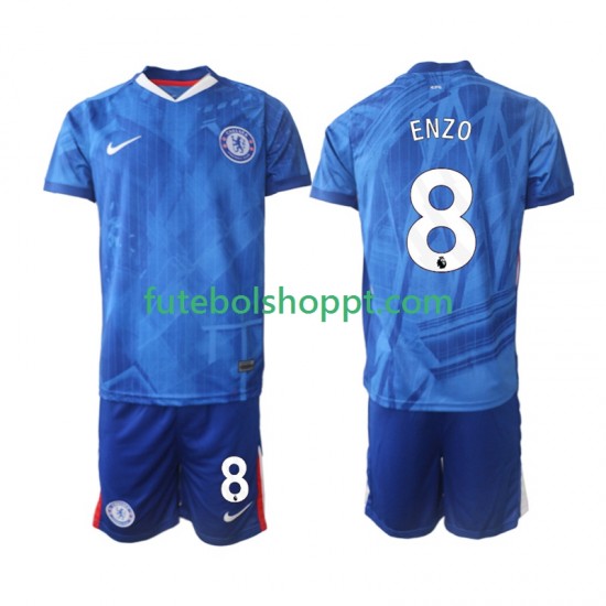 Camisola Júnior Chelsea Enzo Fernandez 8 Principais Equipamento 2025-2026 Manga Curta