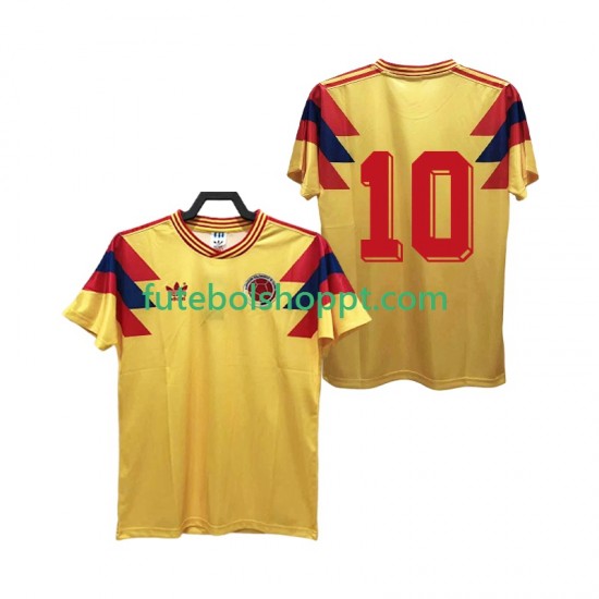 Camisola Homem Colômbia 10 Retro Principais Equipamento 1990 Manga Curta