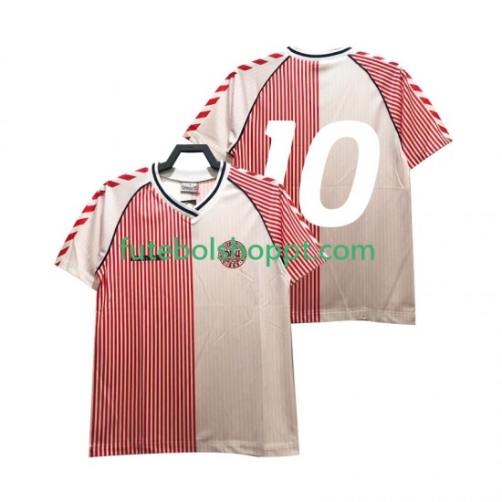 Camisola Homem Dinamarca 1986 Retro Principais Equipamento Manga Curta