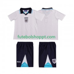 Camisola Júnior Inglaterra 1996 Retro Principais Equipamento Manga Curta
