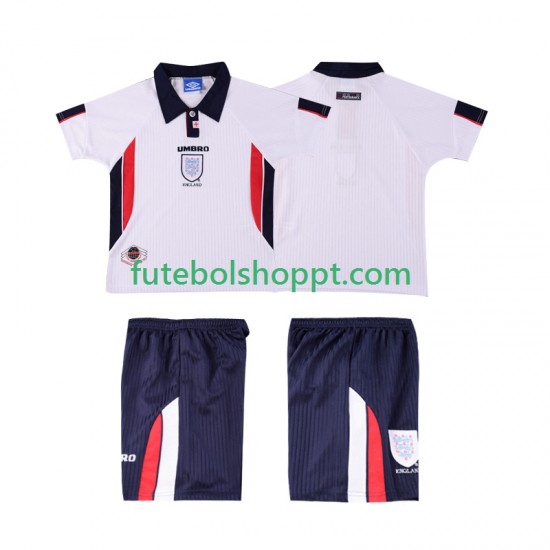Camisola Júnior Inglaterra Retro Principais Equipamento 1998 Manga Curta