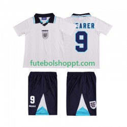 Camisola Júnior Inglaterra SHEARER 9 1996 Retro Principais Equipamento Manga Curta