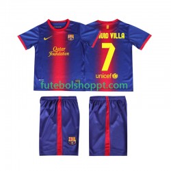 Camisola Júnior FC Barcelona DAUID VILLA 7 2012 2013 Retro Principais Equipamento Manga Curta