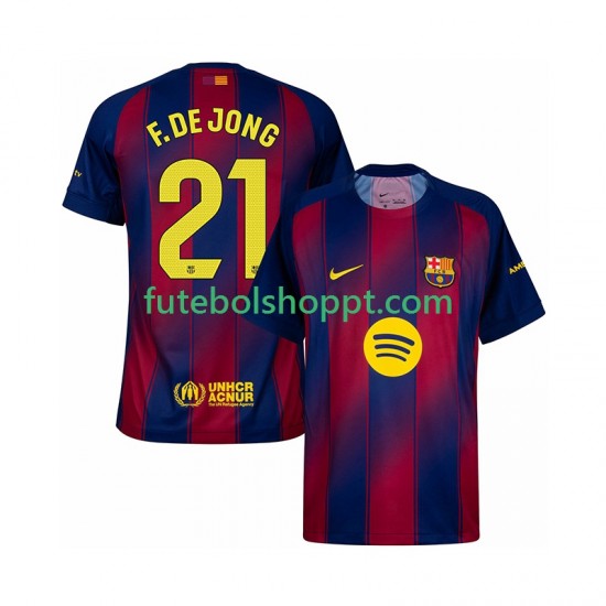 Camisola Homem FC Barcelona Frenkie de Jong 21 Principais Equipamento 2025-2026 Manga Curta