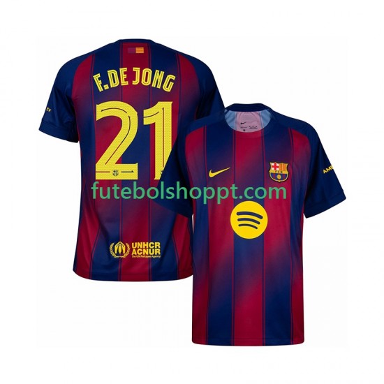 Camisola Homem FC Barcelona Frenkie de Jong 21 Champions League Principais Equipamento 2025-2026 Manga Curta