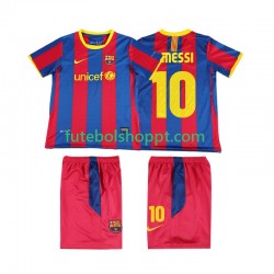 Camisola Júnior FC Barcelona Lionel Messi 10 Retro Principais Equipamento 2011 2010 Manga Curta
