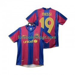 Camisola Homem FC Barcelona Lionel Messi 19 2007 Retro Principais Equipamento 2008 Manga Curta