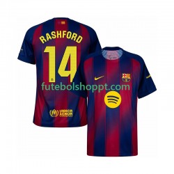 Camisola Homem FC Barcelona Marcus Rashford 14 Principais Equipamento 2025-2026 Manga Curta