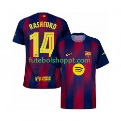 Camisola Homem FC Barcelona Marcus Rashford 14 Champions League Principais Equipamento 2025-2026 Manga Curta