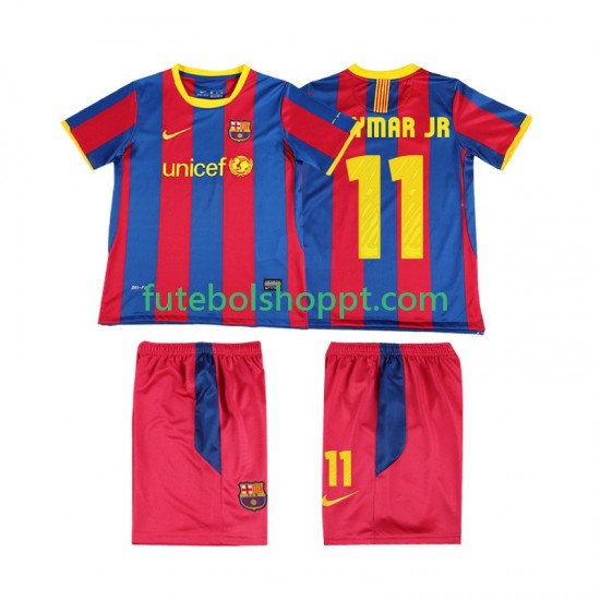 Camisola Júnior FC Barcelona Neymar JR 11 Retro Principais Equipamento 2011 2010 Manga Curta