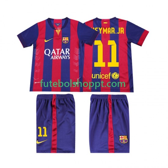Camisola Júnior FC Barcelona Neymar JR 11 2014 2015 Retro Principais Equipamento Manga Curta