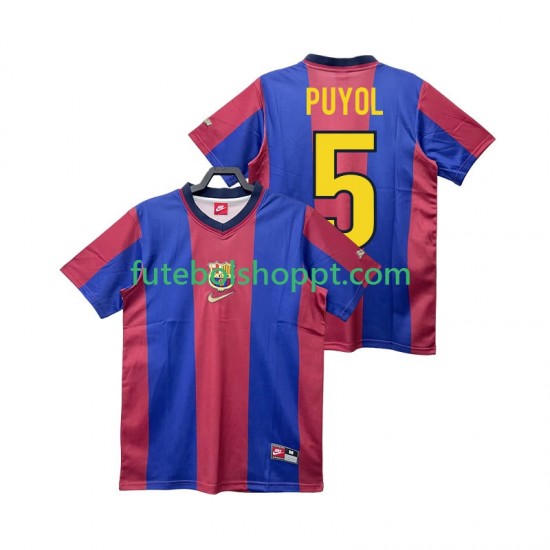 Camisola Homem FC Barcelona PUYOL 5 Retro Principais Equipamento 1998 1999 Manga Curta