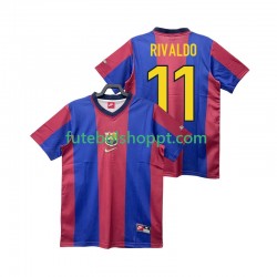 Camisola Homem FC Barcelona RIVALDO 11 Retro Principais Equipamento 1998 1999 Manga Curta