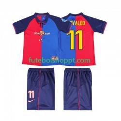 Camisola Júnior FC Barcelona RIVALDO 11 2000 Retro Principais Equipamento 1999 Manga Curta