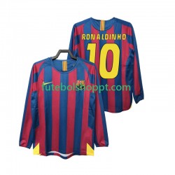 Camisola Homem FC Barcelona RONALDINHO 10 2005 Retro Principais Equipamento 2006 Manga Comprida