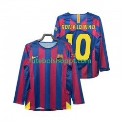 Camisola Homem FC Barcelona RONALDINHO 10 Champions League 2005 Retro Principais Equipamento 2006 Manga Comprida