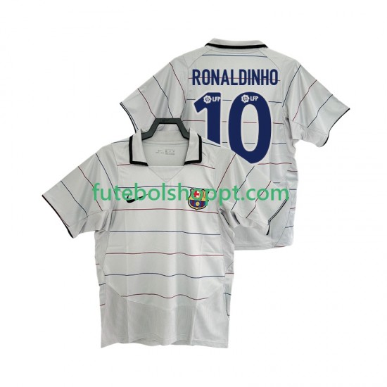 Camisola Homem FC Barcelona RONALDINHO 10 2003 Retro Alternativa Equipamento 2004 Manga Curta