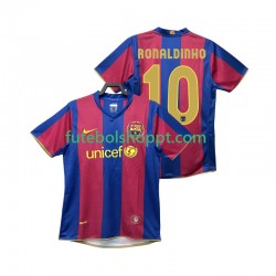 Camisola Homem FC Barcelona RONALDINHO 10 2007 Retro Principais Equipamento 2008 Manga Curta