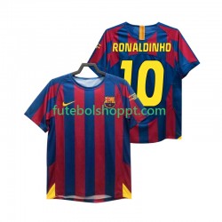 Camisola Homem FC Barcelona RONALDINHO 10 Champions League 2005 Retro Principais Equipamento 2006 Manga Curta