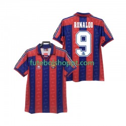 Camisola Homem FC Barcelona RONALDO 9 1996 1997 Retro Principais Equipamento Manga Curta