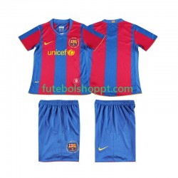 Camisola Júnior FC Barcelona 2007 Retro Principais Equipamento 2008 Manga Curta