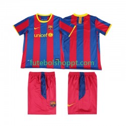 Camisola Júnior FC Barcelona Retro Principais Equipamento 2011 2010 Manga Curta