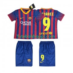 Camisola Júnior FC Barcelona SUARZE 9 2013 2014 Retro Principais Equipamento Manga Curta