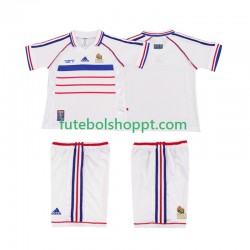 Camisola Júnior França Retro Alternativa Equipamento 1998 Manga Curta