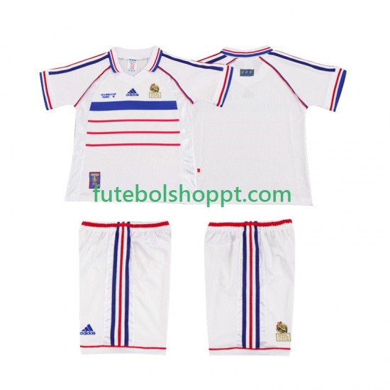 Camisola Júnior França Retro Alternativa Equipamento 1998 Manga Curta