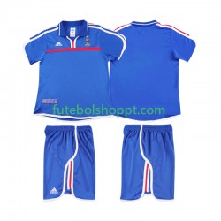 Camisola Júnior França 2000 Retro Principais Equipamento Manga Curta