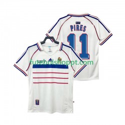 Camisola Homem França PIRES 11 Retro Alternativa Equipamento 1998 Manga Curta