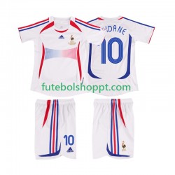 Camisola Júnior França ZIDANE 10 Retro Alternativa Equipamento 2006 Manga Curta
