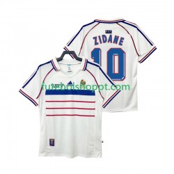 Camisola Homem França ZIDANE 10 Retro Alternativa Equipamento 1998 Manga Curta