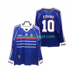 Camisola Homem França ZIDANE 10 Retro Principais Equipamento 1998 Manga Comprida
