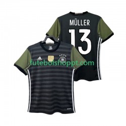 Camisola Homem Alemanha MULLER 13 2016 Retro Alternativa Equipamento Manga Curta