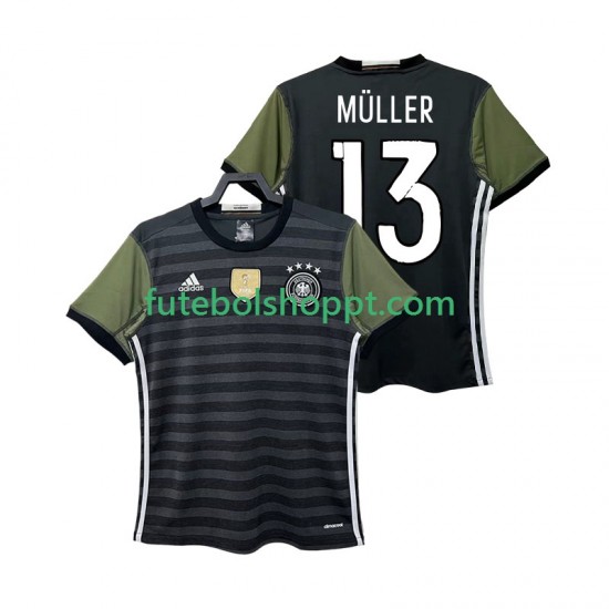Camisola Homem Alemanha MULLER 13 2016 Retro Alternativa Equipamento Manga Curta