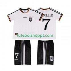 Camisola Júnior Alemanha Moller 7 1996 Retro Principais Equipamento Manga Curta