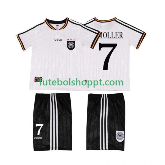 Camisola Júnior Alemanha Moller 7 1996 Retro Principais Equipamento Manga Curta